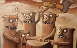 Дебуратинизация. Картина. Холст акрил. Вася Ложкин+