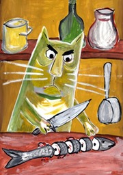 Кот на кухне х.а. Вася Ложкин