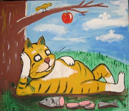 Кот под деревом х.а. Вася Ложкин
