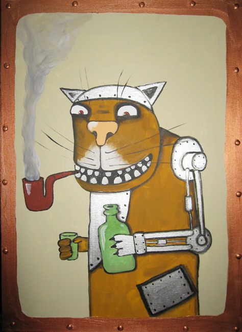 Коты Декаденты. Виталик 70х50см х.а. Вася Ложкин