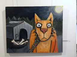 Сторожевой кот холст акрил